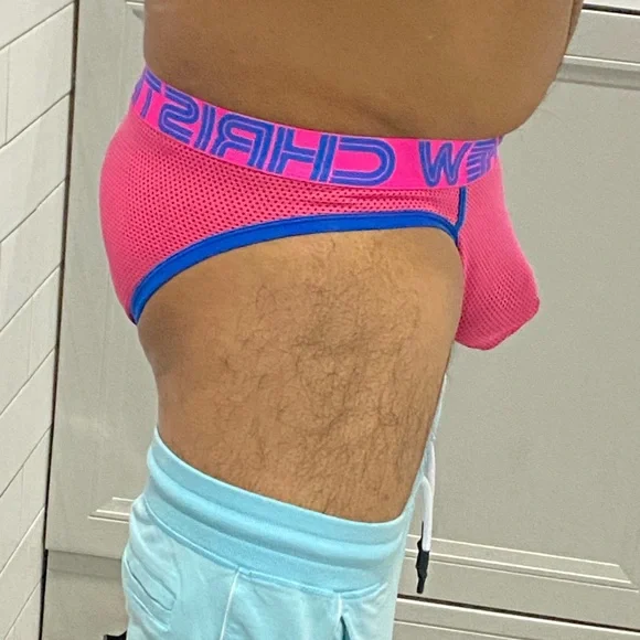 Andrew Christian Vibrant Pink and Blue Briefs underwear - Picture 6 of 6